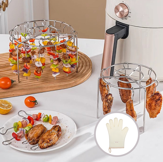 🎁Last Day Sale 49% OFF🔥-🥩Air Fryer Barbecue Grill Vertical Kebab Grill + Free Heat-Resistant Gloves🍤