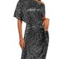 💃Last Day Sales - 49% OFF💓Sparkly One-Shoulder Ruched Dress