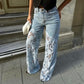 🌸Summer Special Offer 50% Off🌸High Waisted Lace Splicing Jeans