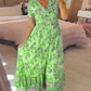 💥Lastday! Hurry up！！💥💃Hot Sale 49% OFF🔥✈️✈️Free Shipping - Floral Print V-neck Dress