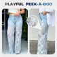 🌸Summer Special Offer 50% Off🌸High Waisted Lace Splicing Jeans