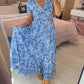 💥Lastday! Hurry up！！💥💃Hot Sale 49% OFF🔥✈️✈️Free Shipping - Floral Print V-neck Dress