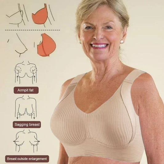 🎁🔥Last Day-Buy 1 Get 3 Packs💕Women's Ribbed Push Up Adjustable Wireless Bra🌸
