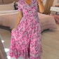 💥Lastday! Hurry up！！💥💃Hot Sale 49% OFF🔥✈️✈️Free Shipping - Floral Print V-neck Dress