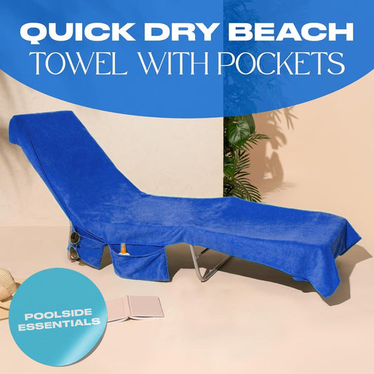 🏖️Summer Hot Sell 50% OFF🌞🌊Sun Lounger Towel in Bag with Pockets Storage