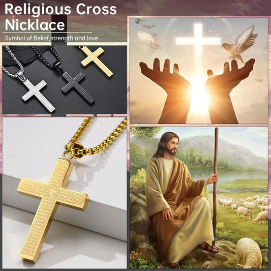 💖Last Day 49% OFF - ✝️Lord's Prayer Scibble Cross Necklace