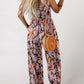 🔥Buy 2 get extra 10% off 🎁📣Womens Overalls Casual Floral Print Sleeveless Jumpsuit with Pockets