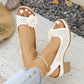 ⏰Last Day Hot Sale!!⌛BUY 2 SAVE 15%🎁Women's Casual Floral Hollow Out Slope Heel Sandals