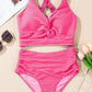 👙👙2025 New Type ~50% OFF 👙Textured Knot-Front High-Waisted Bikini Set