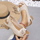 ⏰Last Day Hot Sale!!⌛BUY 2 SAVE 15%🎁Women's Casual Floral Hollow Out Slope Heel Sandals