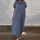 ⏰Last Day Hot Sale!!⌛🔥Buy 2 get extra 15% off 🎁Women’s Cowl Neck Cotton and Linen Casual Dress