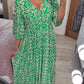 ⏰Last Day Hot Sale!!⌛🔥BUY 2 FREE SHIPPING✈️-GET EXTRA 15% OFF💃Bohemian Casual Print V-Neck Waist Wrap Long Dress