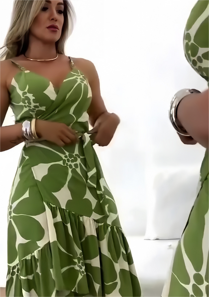 🏖️Summer Hot Sale 50% OFF🌼Women's Casual Resort Print Gathered Tunic Dress