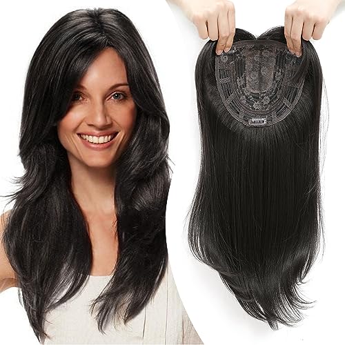 ⏰Last Day Hot Sale!!⌛💇‍♀️Topper Layered Hair Hairpieces with Bangs for Women with Thinning Hair