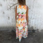 💕⏰Last Day Hot Sale!!⌛💕Buy 2 save 15%🎁 Women's Leaves Pattern V-Neck Sleeveless Floor-Length Dress