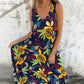 💕⏰Last Day Hot Sale!!⌛💕Buy 2 save 15%🎁 Women's Leaves Pattern V-Neck Sleeveless Floor-Length Dress