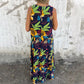 💕⏰Last Day Hot Sale!!⌛💕Buy 2 save 15%🎁 Women's Leaves Pattern V-Neck Sleeveless Floor-Length Dress
