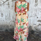 💕⏰Last Day Hot Sale!!⌛💕Buy 2 save 15%🎁 Women's Leaves Pattern V-Neck Sleeveless Floor-Length Dress