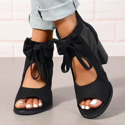 LAST DAY FREE SHIPPING🎁🌸Summer Specials💐 Women’s Bow Open-Toe Chunky Heel Sandals