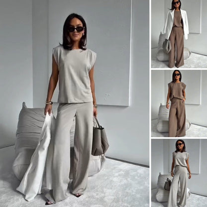 ⏰Last Day Hot Sale!!⌛Today's Promotion - 49% OFF❤️ Women’s 2-Piece T-Shirt & Wide Leg Dress Pants Set❤️