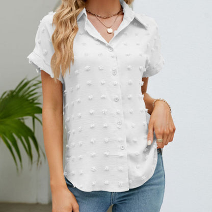 💥2025 HOT SALE 50% OFF🔥Women's Casual Short Sleeve Button Down Shirt