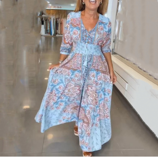 ✈️FREE SHIPPING🌸Seasonal Bestseller with 50% off 🔥 Elegant long floral dress for women