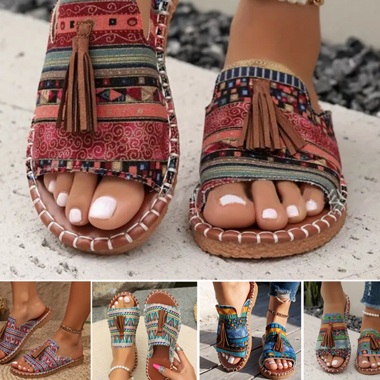 【💥Final 3-hour Preferential Deal 💥】✨Women's Boho Print Slide Sandals-It's not just about beauty, it's about confidence🥰