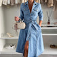 FREE SHIPPING✈️🔥LAST DAY SALE 49% OFF🔥Women's Button Down Long Sleeve Denim Dress