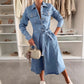 FREE SHIPPING✈️🔥LAST DAY SALE 49% OFF🔥Women's Button Down Long Sleeve Denim Dress