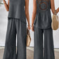 ⏰Last Day Hot Sale!!⌛✨2025 New Arrivals 50% OFF✨Sleeveless Top & Wide-Leg Pants Set