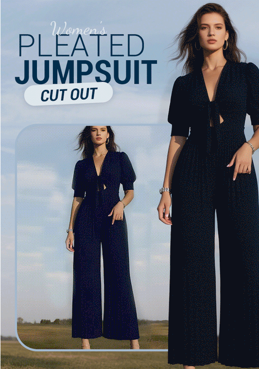 💥Lastday! Hurry up！！💥FREE SHIPPING✈️👗Draped pleated × simple solid color jumpsuit set