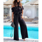 ⏰Last Day Hot Sale!!⌛🌞Summer Sale🌺 Women’s Off - Shoulder Ruffle Jumpsuit – 52% OFF