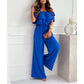 ⏰Last Day Hot Sale!!⌛🌞Summer Sale🌺 Women’s Off - Shoulder Ruffle Jumpsuit – 52% OFF