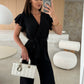 Buy 2 Free Shipping✈️🔥50% OFF🔥Women's Fashion Solid Color V-Neck Ruffle Sleeve Wide-Leg Jumpsuit