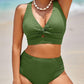 👙👙2025 New Type ~50% OFF 👙Textured Knot-Front High-Waisted Bikini Set