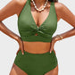 👙👙2025 New Type ~50% OFF 👙Textured Knot-Front High-Waisted Bikini Set