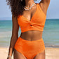 👙👙2025 New Type ~50% OFF 👙Textured Knot-Front High-Waisted Bikini Set