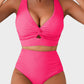 👙👙2025 New Type ~50% OFF 👙Textured Knot-Front High-Waisted Bikini Set