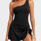 ⏰Last Day Hot Sale!!⌛⛱️Last Day Promotion 49% OFF🔥One Shoulder Skirted One Piece Swimsuit