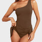 ⏰Last Day Hot Sale!!⌛⛱️Last Day Promotion 49% OFF🔥One Shoulder Skirted One Piece Swimsuit