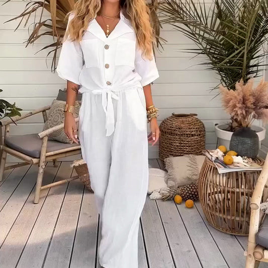 ⏰Last Day Hot Sale!!⌛🌺 Women's Solid Color Loose Two Piece Set👚