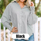 🌞Summer Sale🔥Women's Striped Shirt with Elastic Sleeves