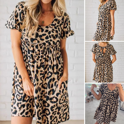 ⏳Time-limited Special⏰Women's Casual Leopard Print Mini Dress👗